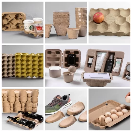 pulp trays made by egg carton processing plant